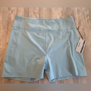 Girlfriend Collective High-rise Sport Shorts Light Blue Pockets 4XL Compression